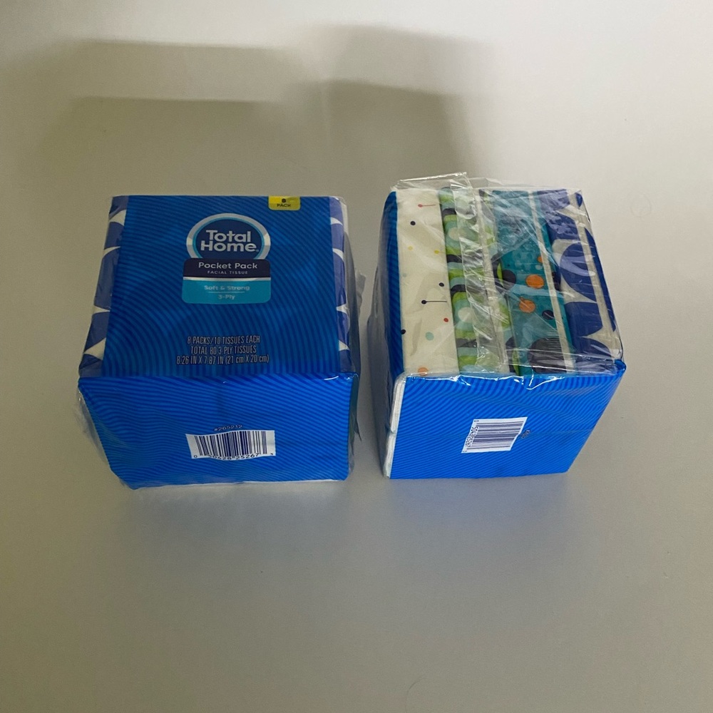 16 individual pocket size pack facial tissue